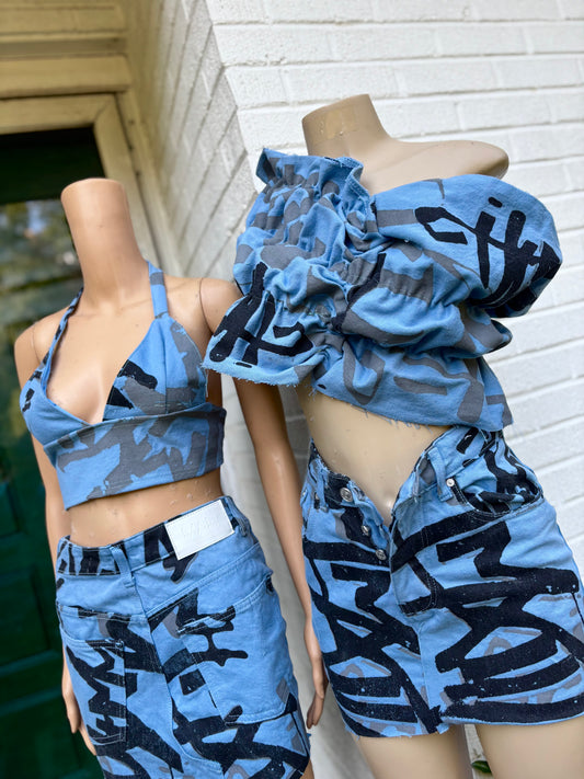 Crazy Denim Bralette Set🫆